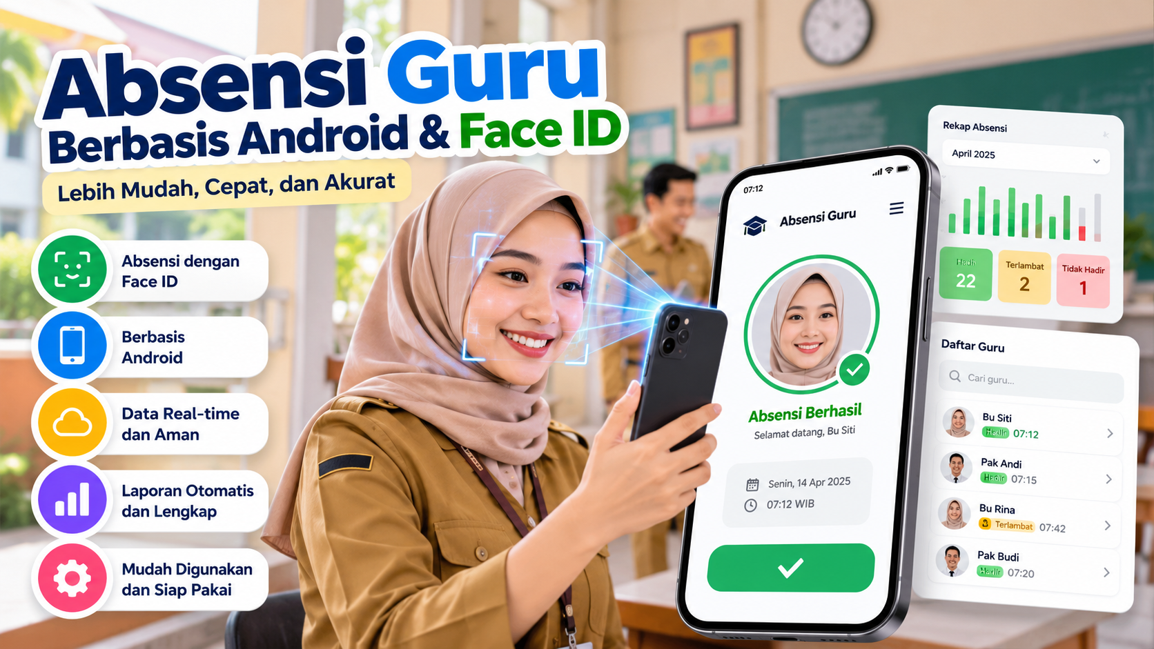 Absensi Guru berbasis Android dan Face ID